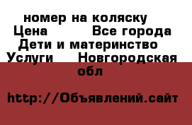 номер на коляску  › Цена ­ 300 - Все города Дети и материнство » Услуги   . Новгородская обл.